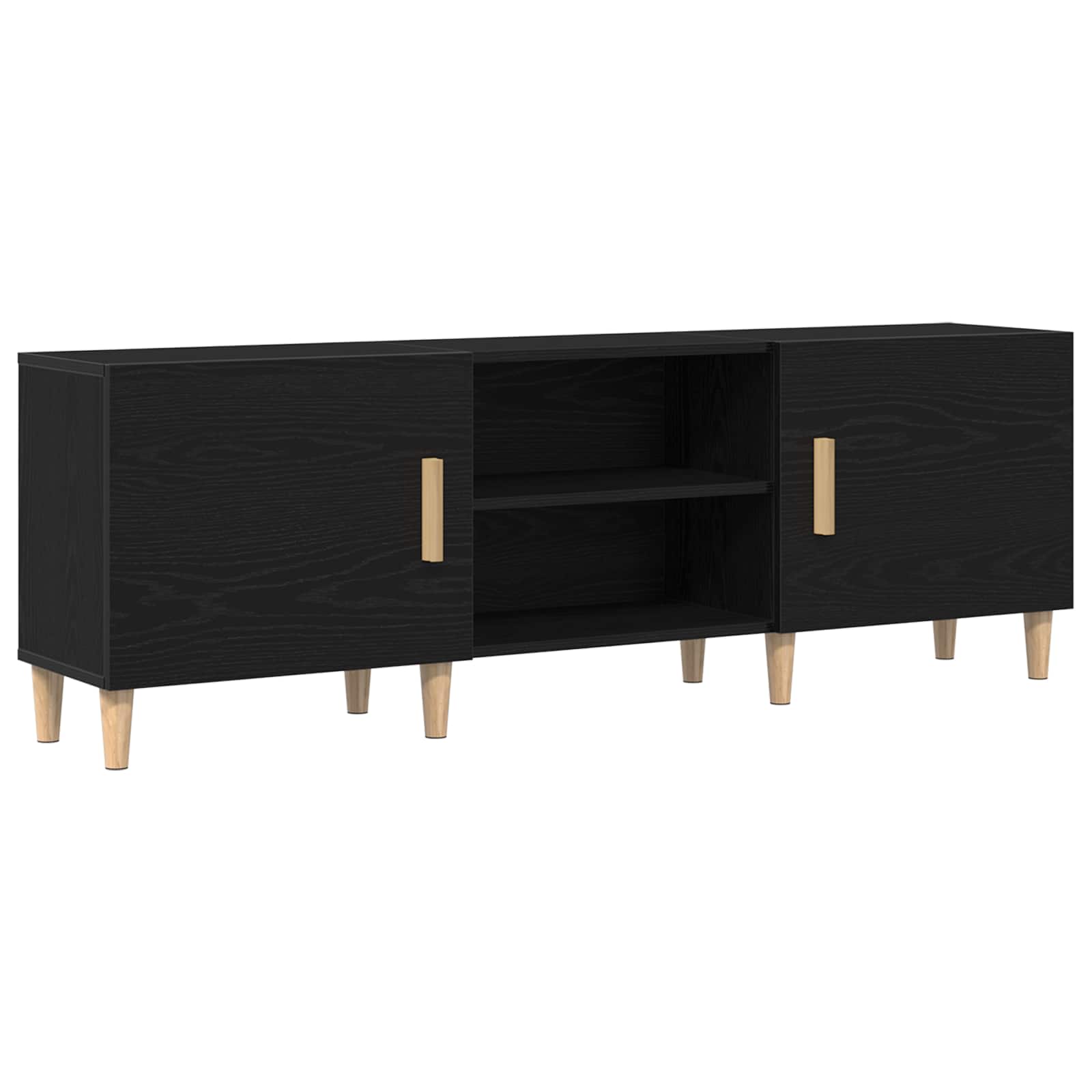 vidaXL Szafka pod telewizor Czarny Dąb 150 x 30 x 50 cm
