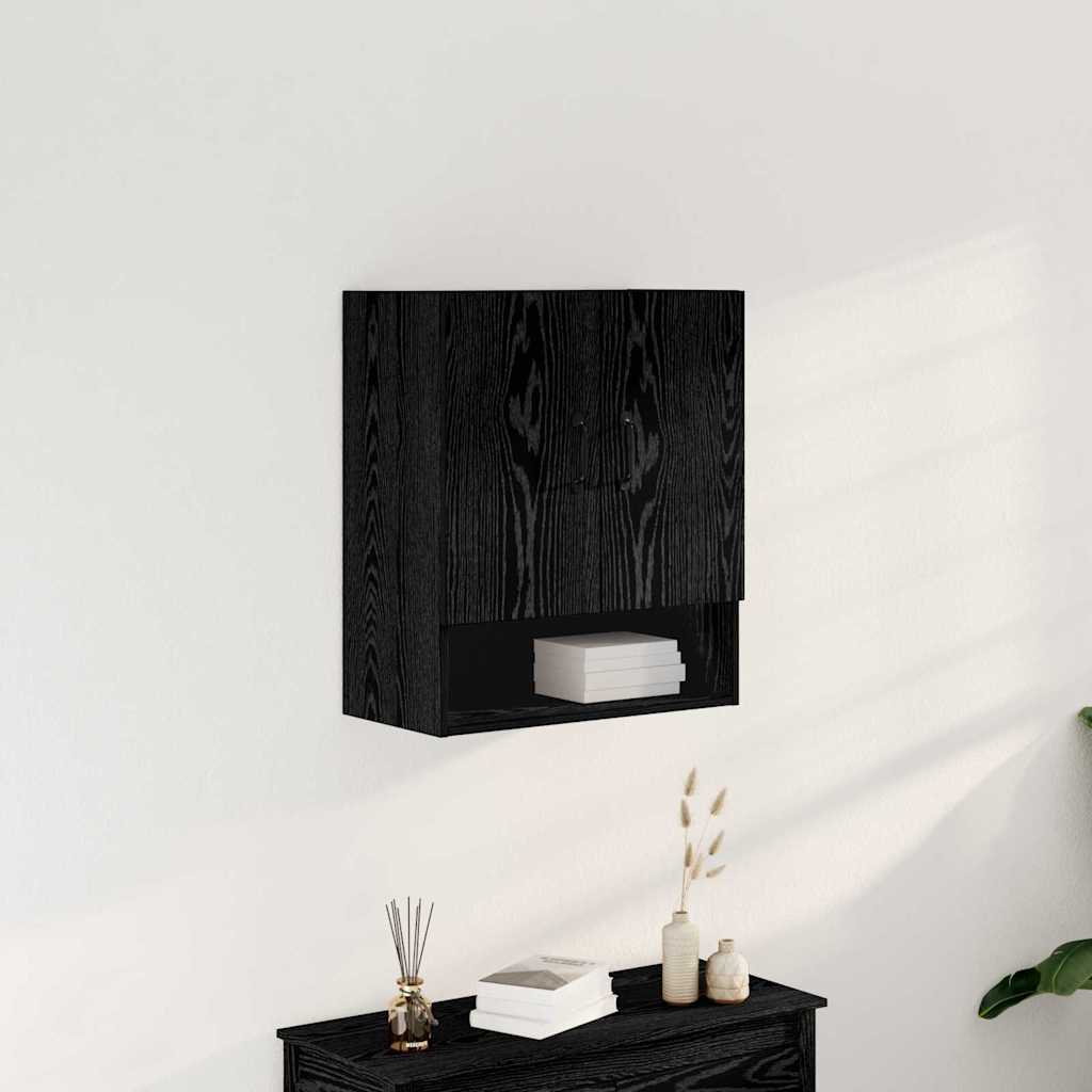 vidaXL Szafka ścienna Montowane na ścianie Czarny Dąb 60 x 30 x 70 cm
