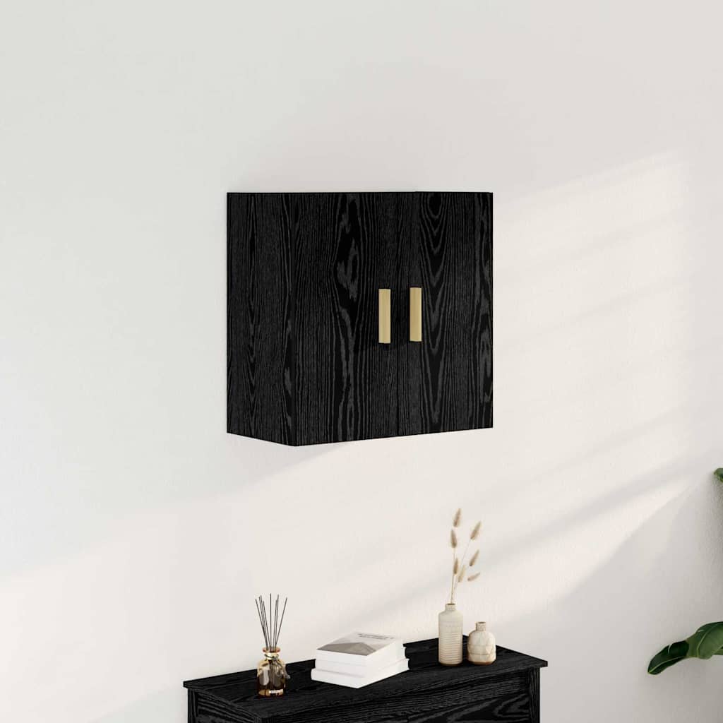 vidaXL Szafka ścienna Montowane na ścianie Czarny Dąb 60 x 30 x 60 cm