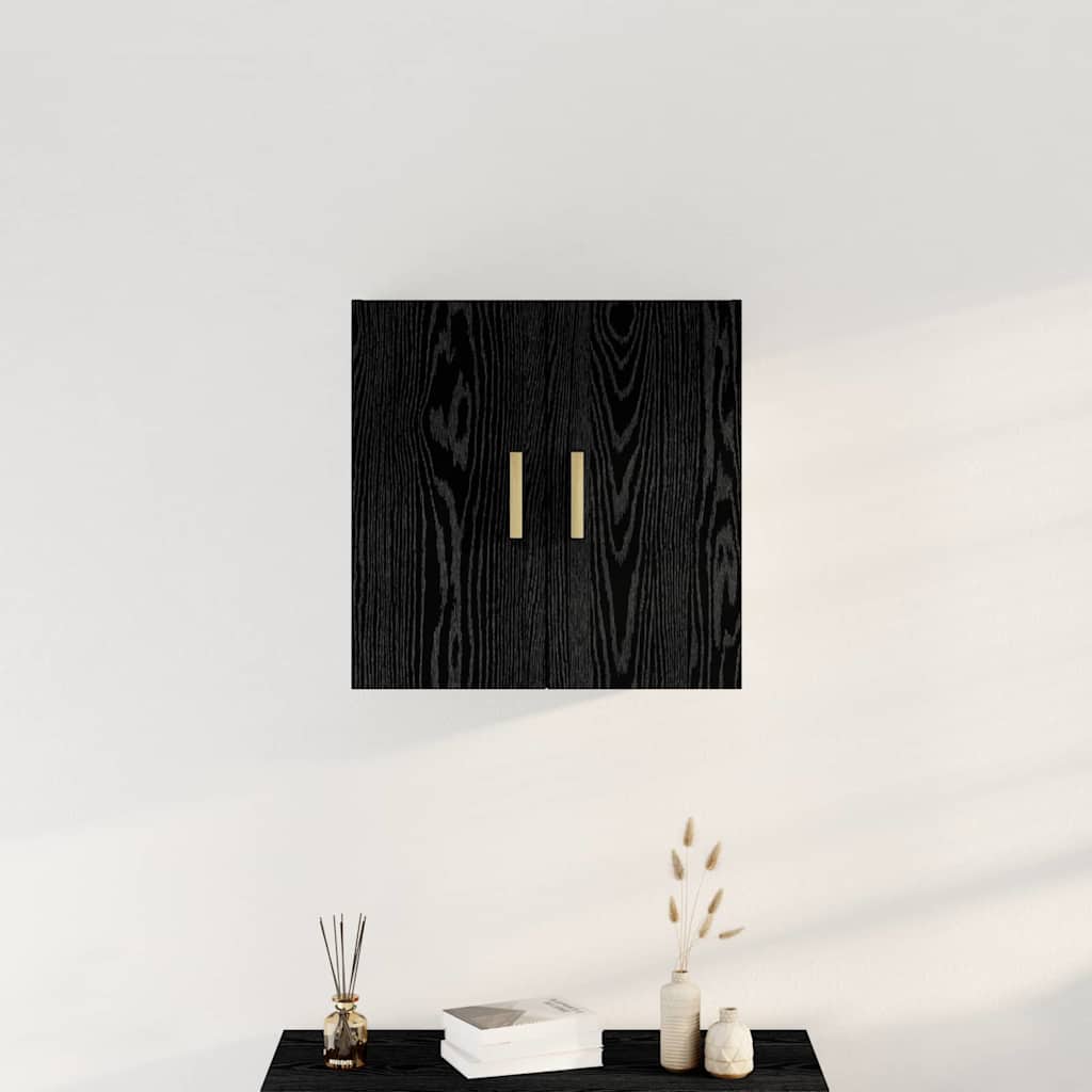vidaXL Szafka ścienna Montowane na ścianie Czarny Dąb 60 x 30 x 60 cm