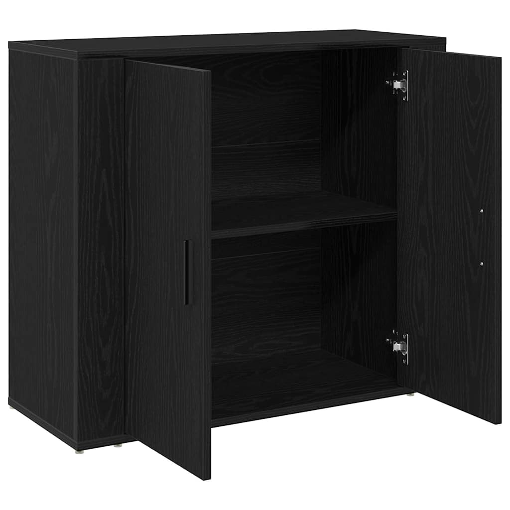 vidaXL Bufet Czarny Dąb 80 x 33 x 70 cm Materiał drewnopochodny