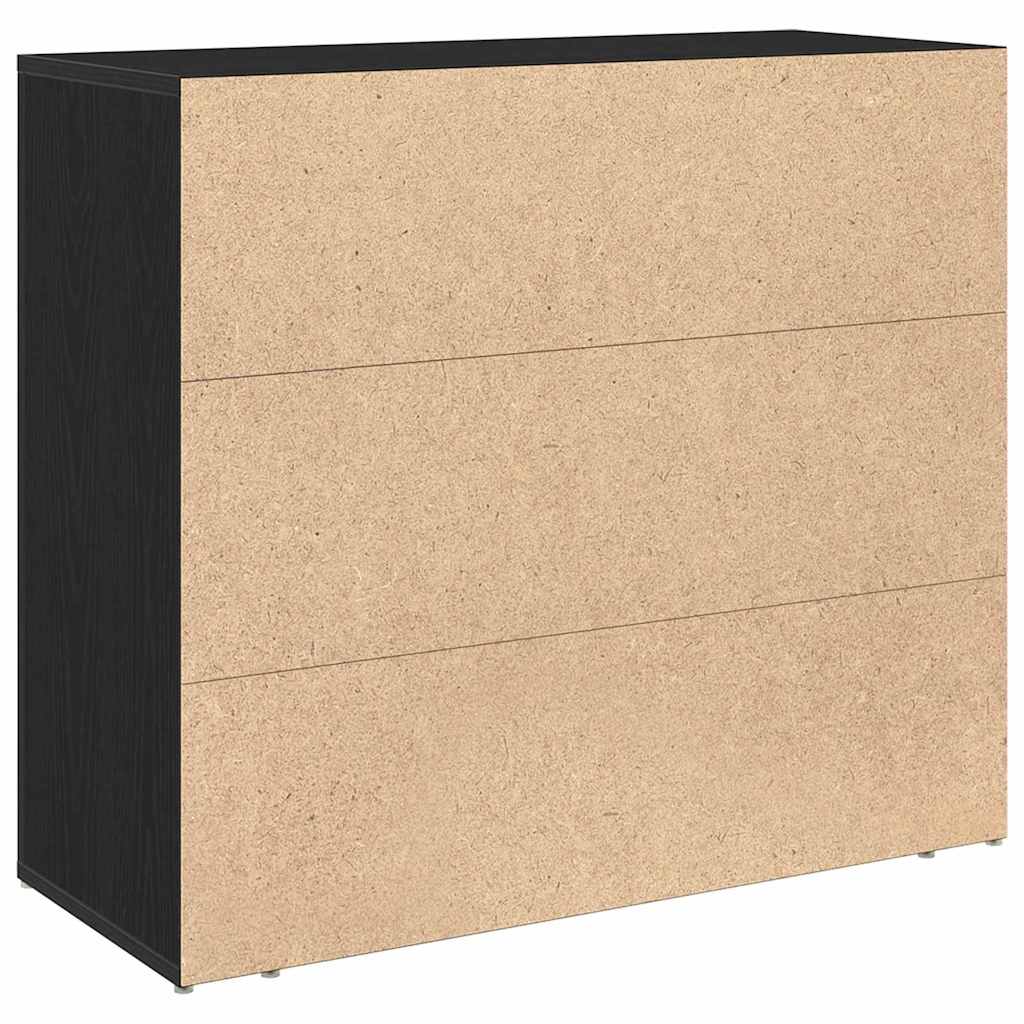 vidaXL Bufet Czarny Dąb 80 x 33 x 70 cm Materiał drewnopochodny