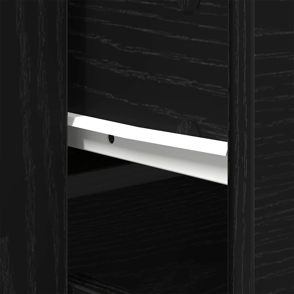 vidaXL Bufet Czarny Dąb 80 x 33 x 70 cm Materiał drewnopochodny