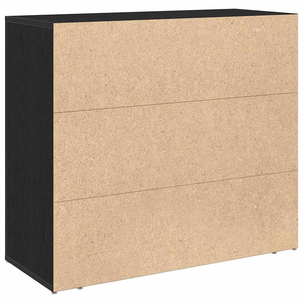 vidaXL Bufet Czarny Dąb 80 x 33 x 70 cm Materiał drewnopochodny