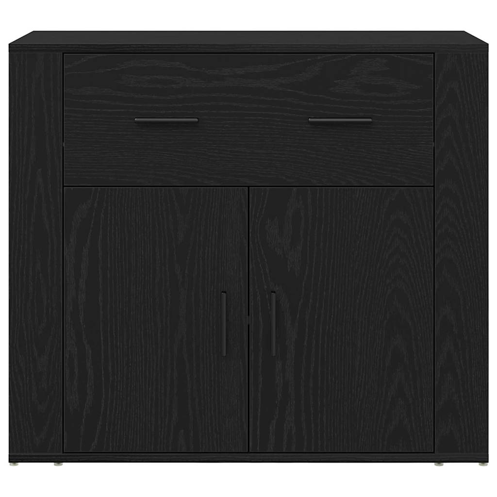 vidaXL Bufet Czarny Dąb 80 x 33 x 70 cm Materiał drewnopochodny