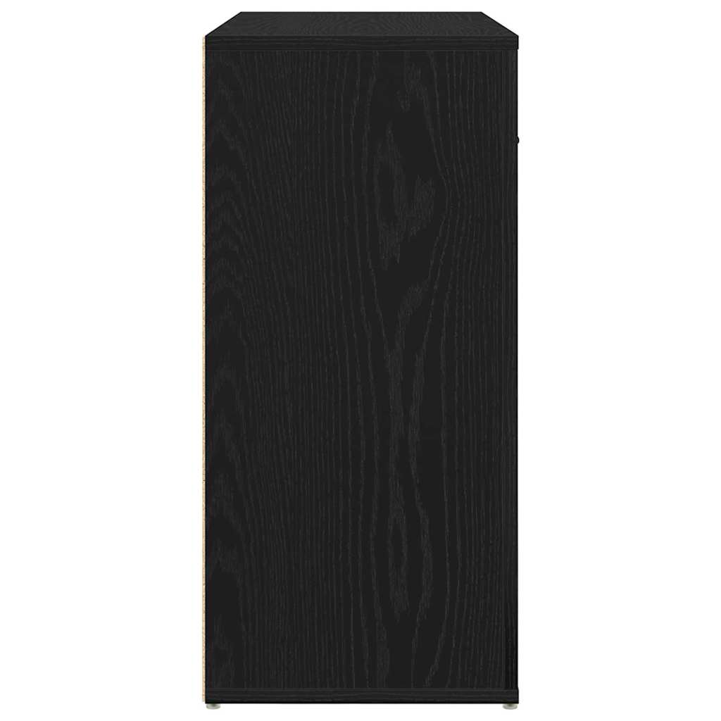 vidaXL Bufet Czarny Dąb 80 x 33 x 70 cm Materiał drewnopochodny