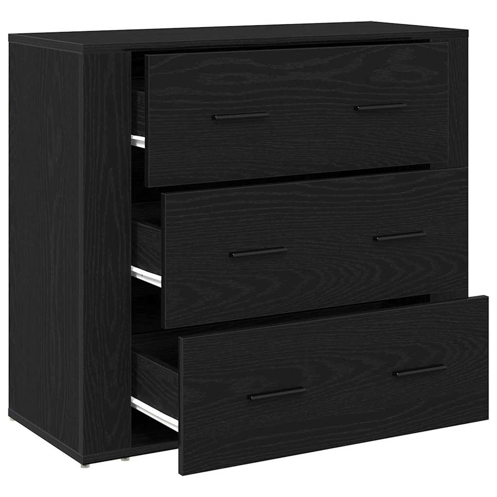 vidaXL Bufet Czarny Dąb 80 x 33 x 70 cm Materiał drewnopochodny