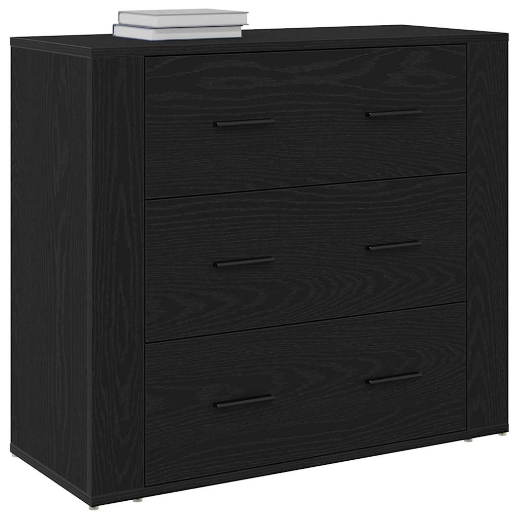 vidaXL Bufet Czarny Dąb 80 x 33 x 70 cm Materiał drewnopochodny