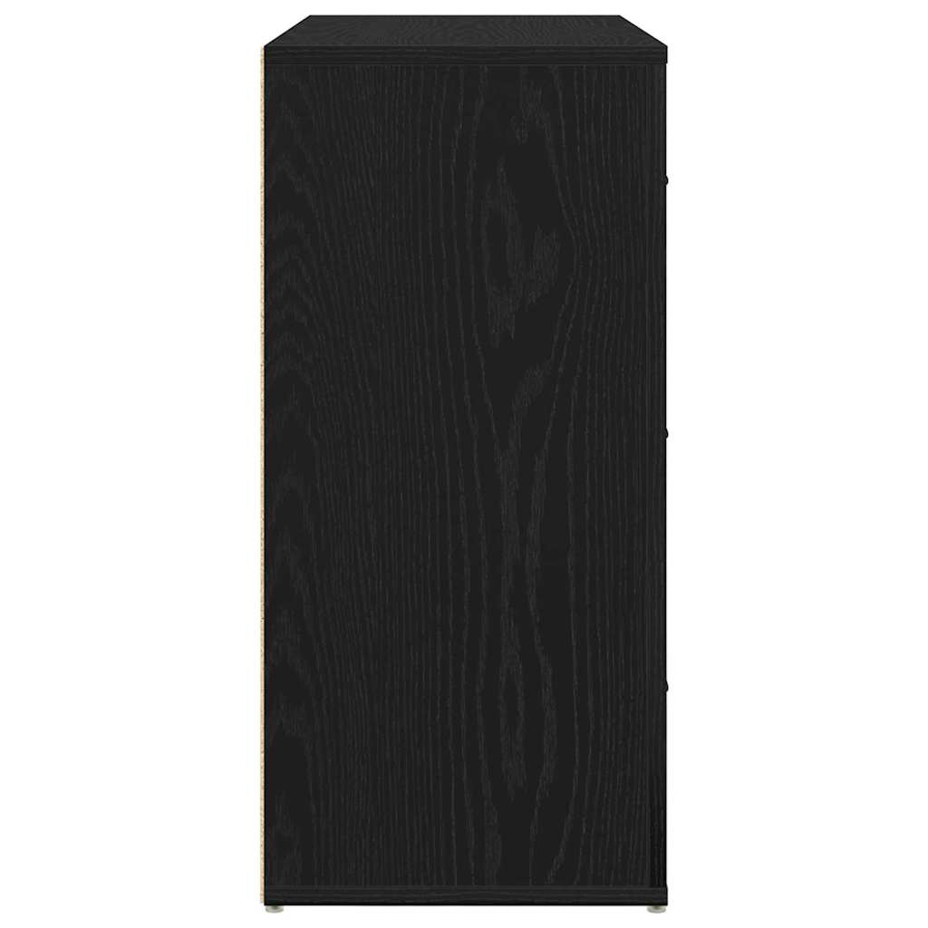 vidaXL Bufet Czarny Dąb 80 x 33 x 70 cm Materiał drewnopochodny