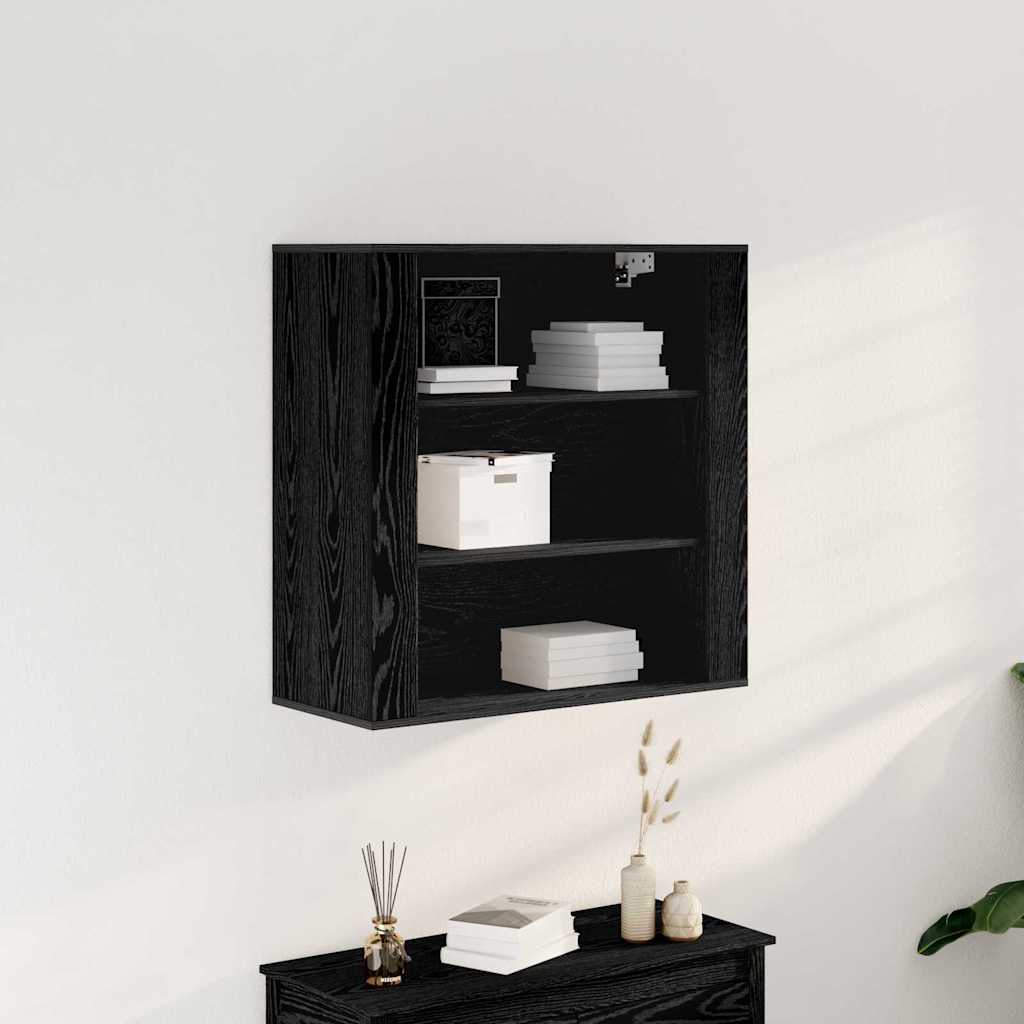 vidaXL Szafka ścienna z półką Czarny Dąb 80 x 33 x 80 cm