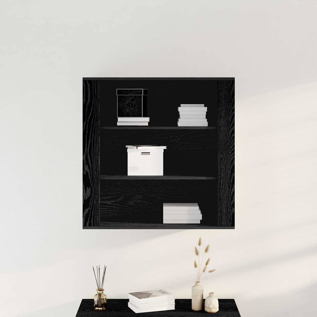 vidaXL Szafka ścienna z półką Czarny Dąb 80 x 33 x 80 cm