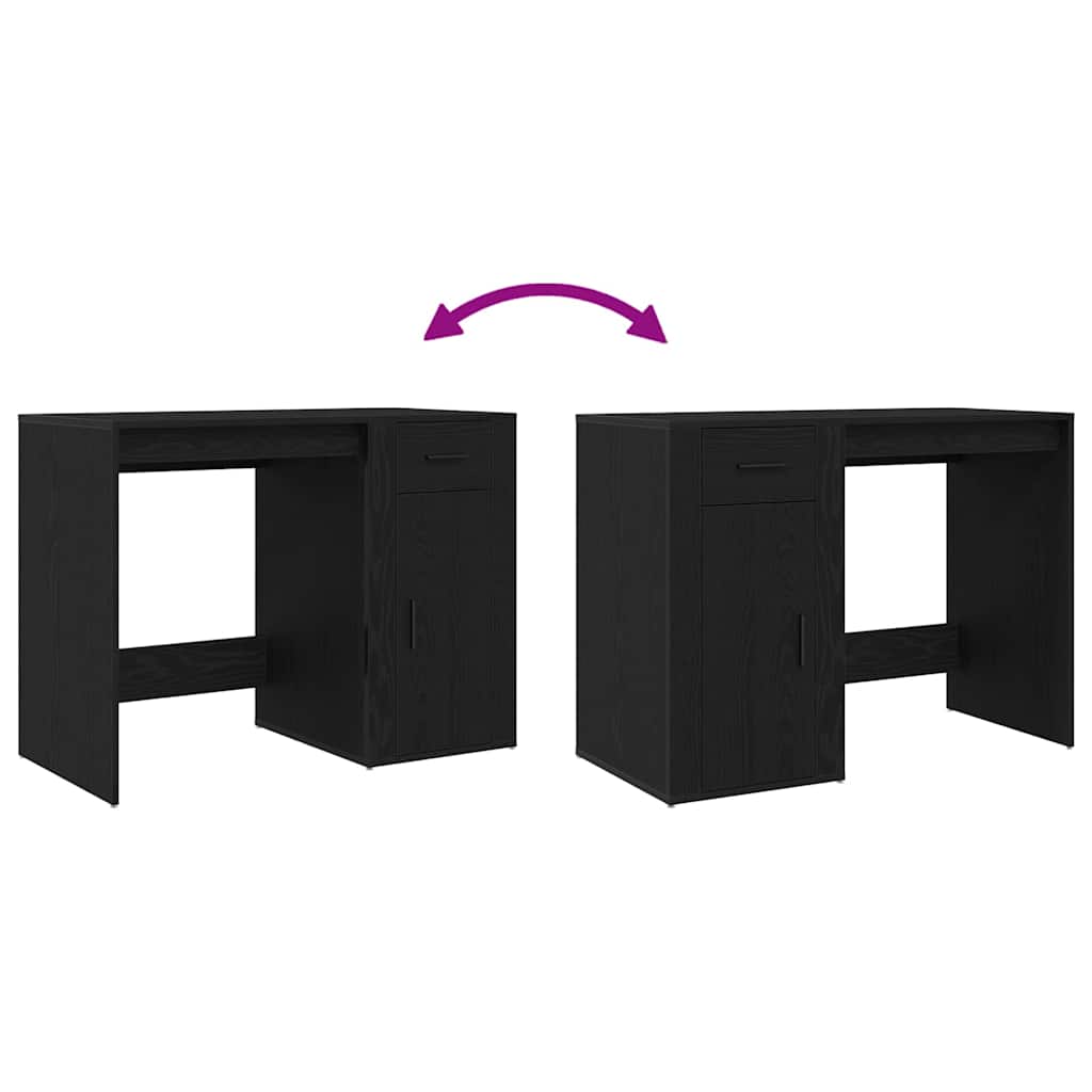 vidaXL Biurko Czarny Dąb 100 x 49 x 74 cm Materiał drewnopochodny
