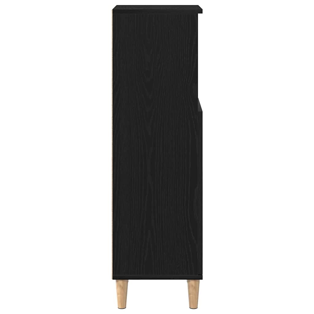 vidaXL Szafka łazienkowa z półką Czarny Dąb 30 x 30 x 100 cm