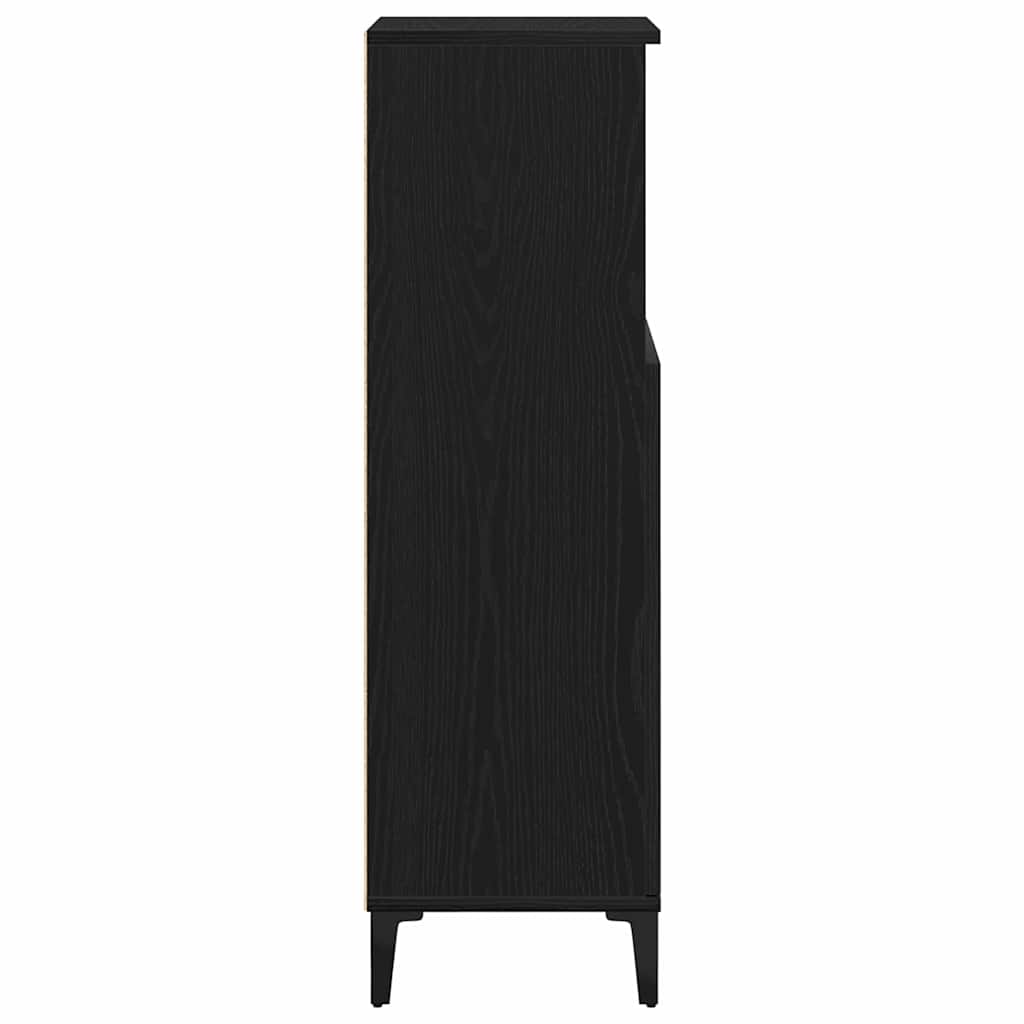 vidaXL Szafka Łazienkowa z półką Czarny Dąb 30 x 30 x 100 cm