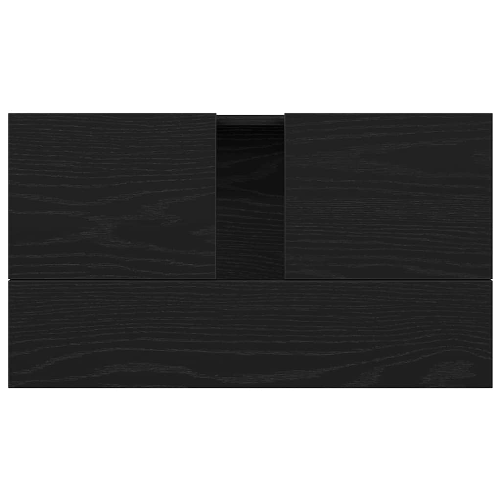 vidaXL Szafka pod umywalkę z półką Czarny Dąb 58 x 33 x 60 cm