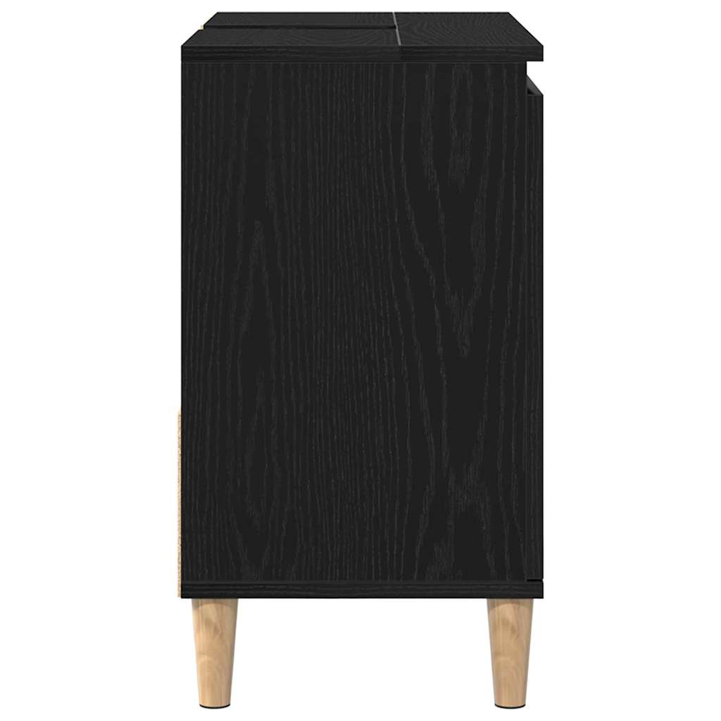 vidaXL Szafka Łazienkowa z szufladą z półką Czarny Dąb 65 x 33 x 60 cm