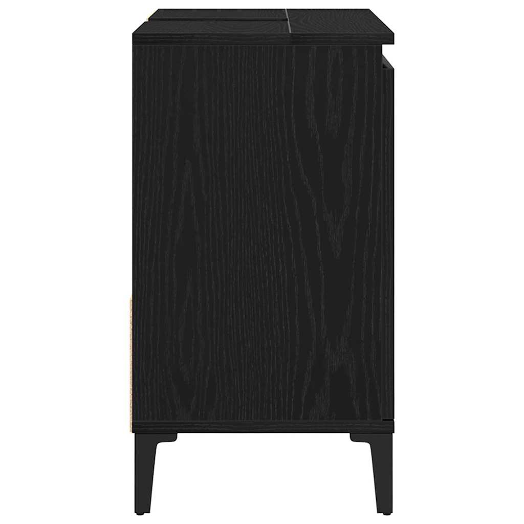 vidaXL Szafka Łazienkowa z szufladą z półką Czarny Dąb 65 x 33 x 60 cm
