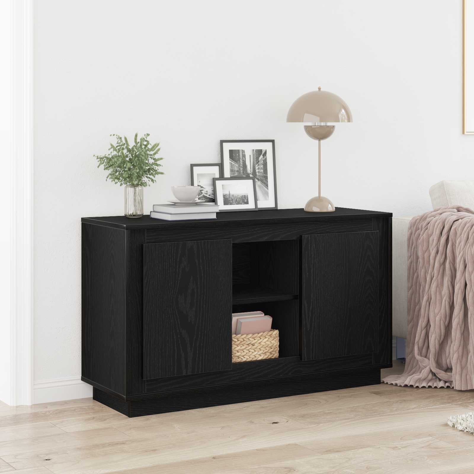 vidaXL Bufet Czarny Dąb 102 x 35 x 60 cm Materiał drewnopochodny