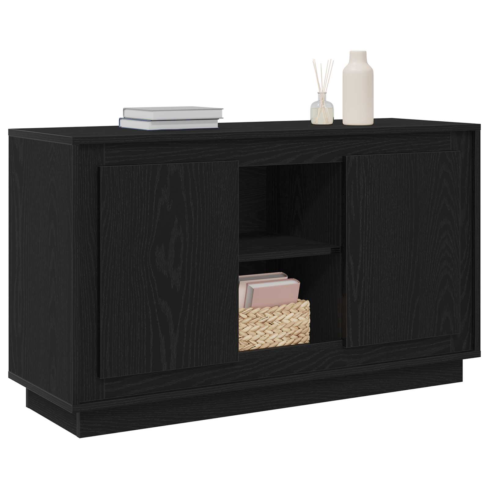 vidaXL Bufet Czarny Dąb 102 x 35 x 60 cm Materiał drewnopochodny