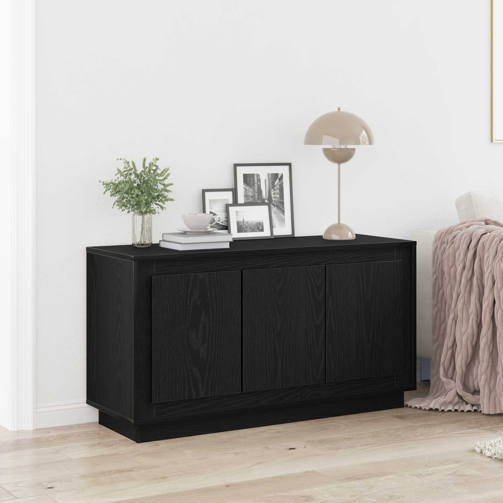 vidaXL Bufet Czarny Dąb 102 x 35 x 55 cm Materiał drewnopochodny