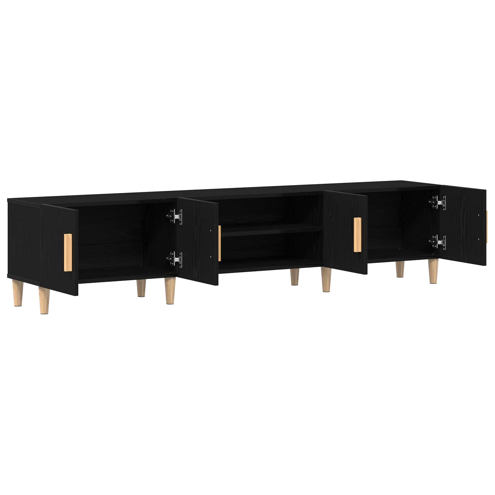 vidaXL Szafka pod telewizor Czarny Dąb 180 x 31,5 x 40 cm