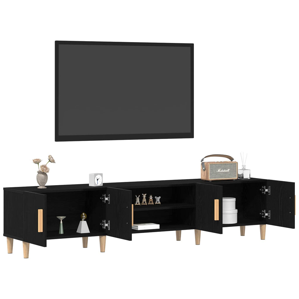 vidaXL Szafka pod telewizor Czarny Dąb 180 x 31,5 x 40 cm