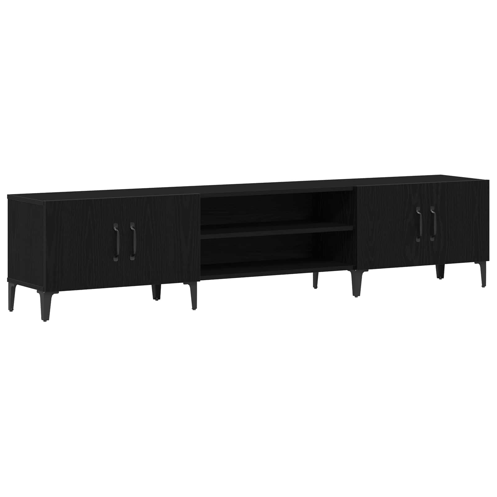 vidaXL Szafka pod telewizor Czarny Dąb 180 x 31,5 x 40 cm