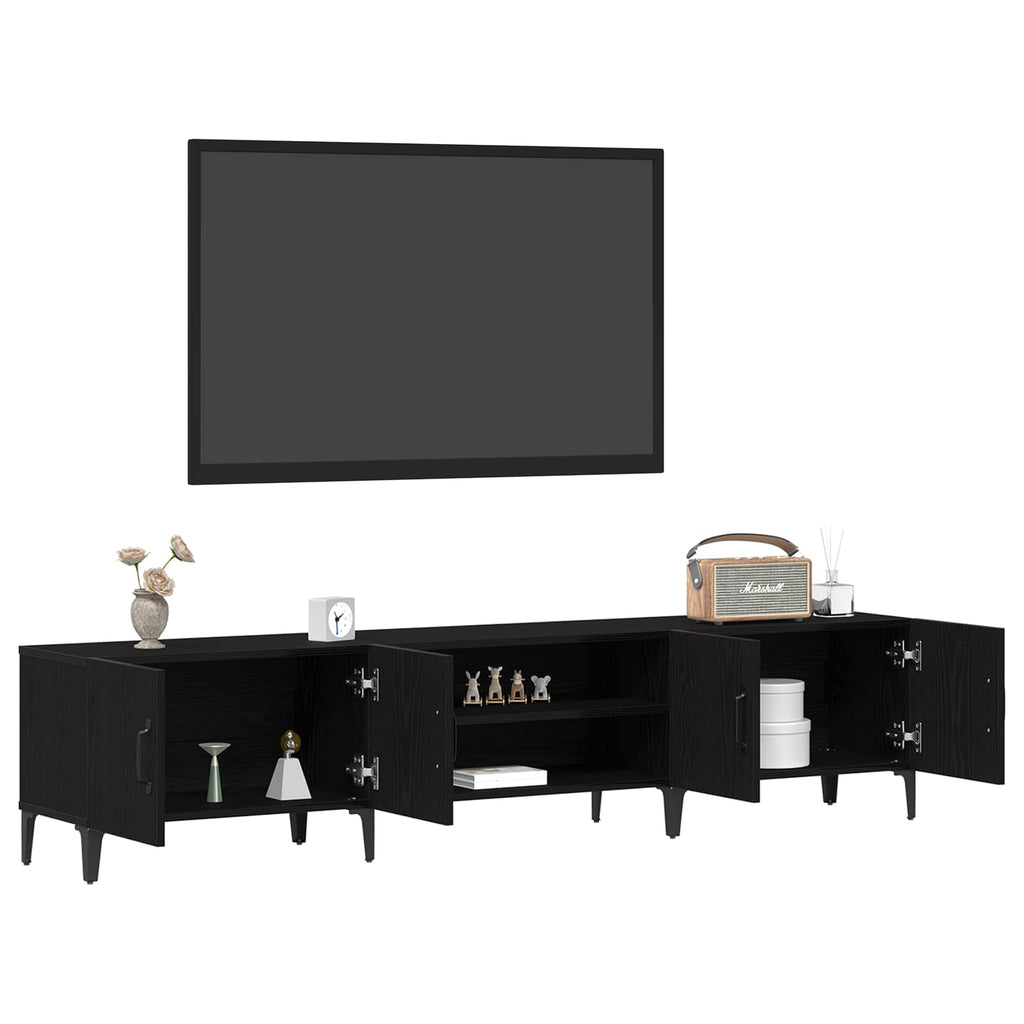vidaXL Szafka pod telewizor Czarny Dąb 180 x 31,5 x 40 cm
