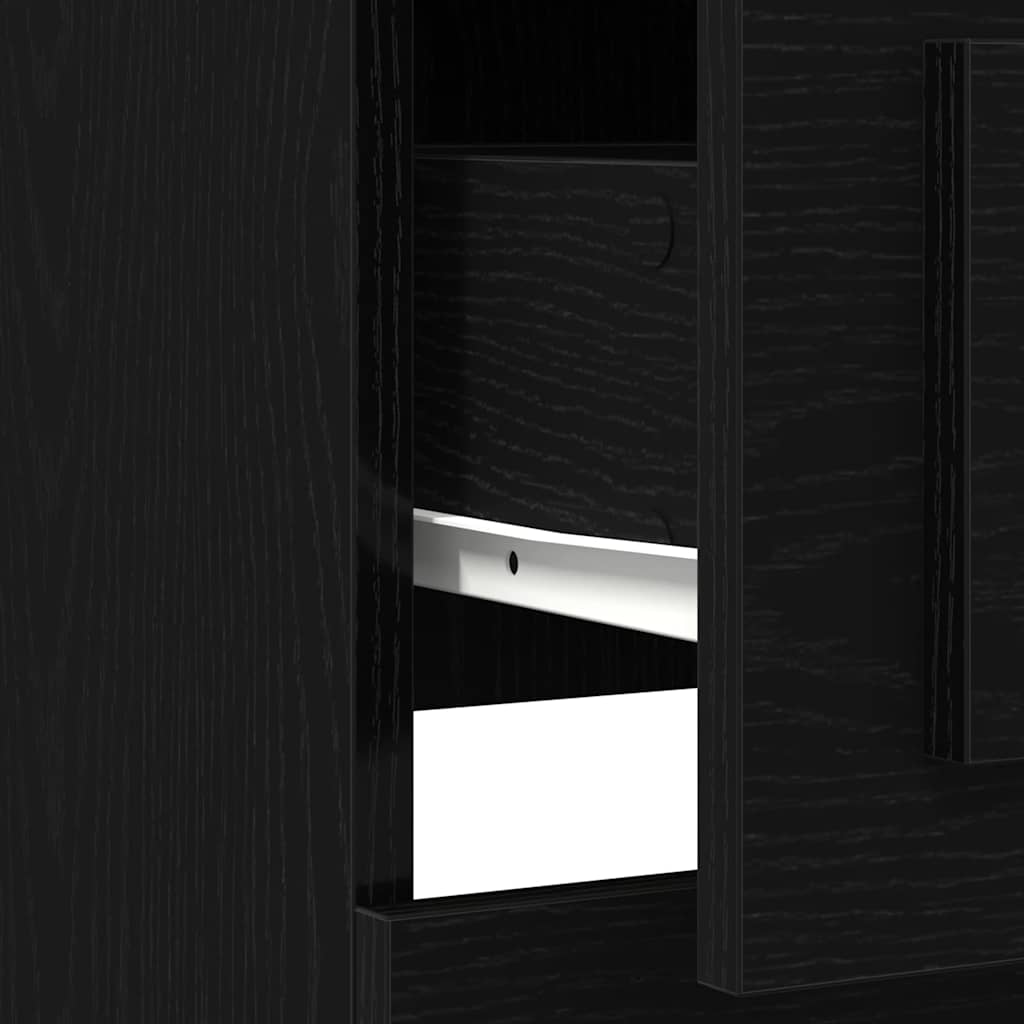 vidaXL Highboard z szufladą Czarny Dąb 36 x 35.5 x 103.5 cm