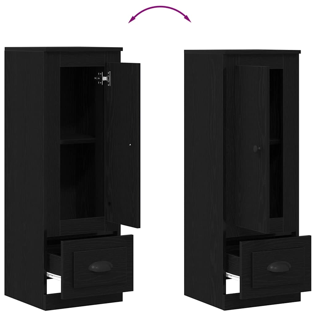 vidaXL Highboard z szufladą Czarny Dąb 36 x 35.5 x 103.5 cm
