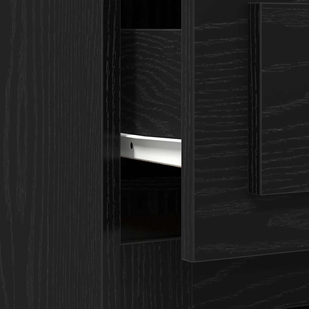 vidaXL Biurko Czarny Dąb 50 x 115 x 75 cm Materiał drewnopochodny