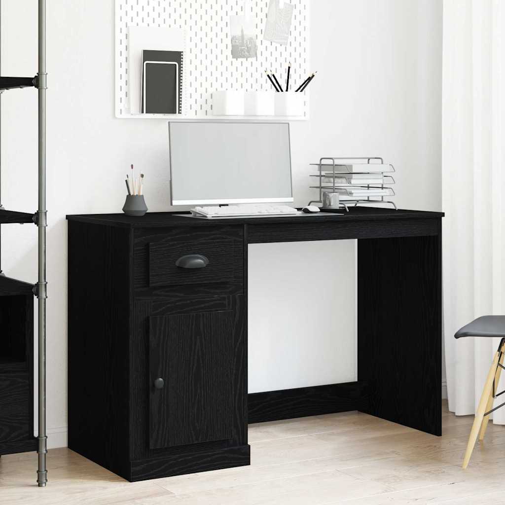 vidaXL Biurko Czarny Dąb 50 x 115 x 75 cm Materiał drewnopochodny
