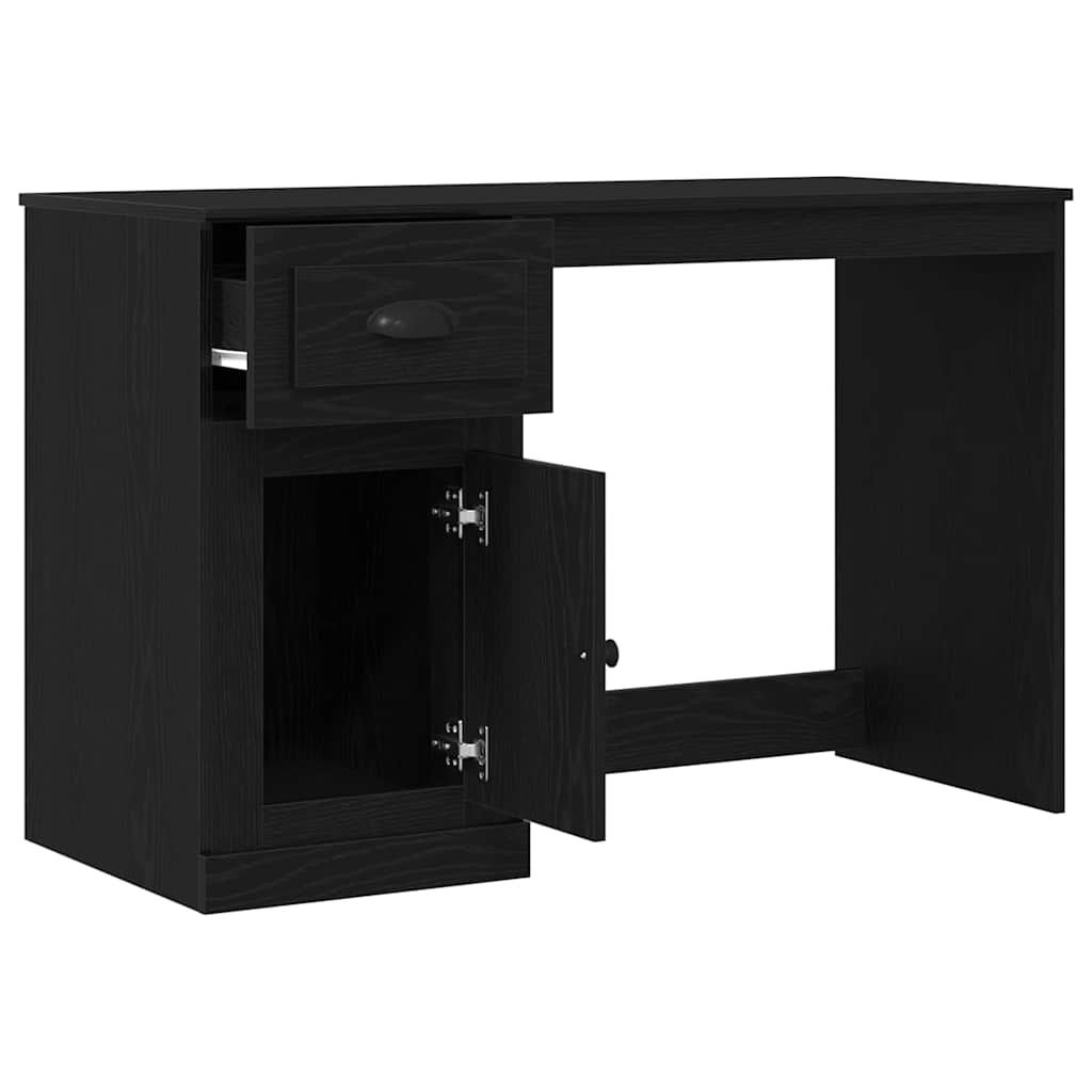 vidaXL Biurko Czarny Dąb 50 x 115 x 75 cm Materiał drewnopochodny