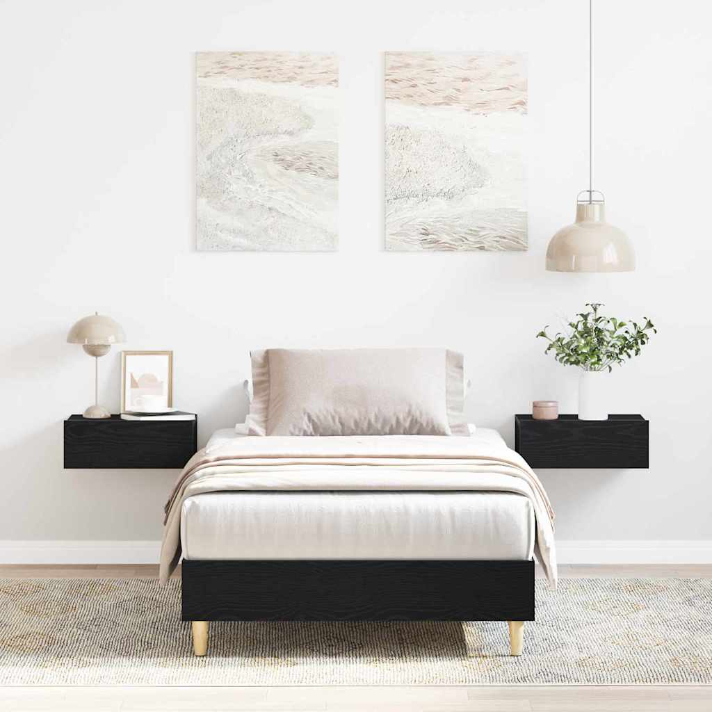 vidaXL Ramka łóżka Czarny Dąb 203 x 93 x 25 cm Materiał drewnopochodny