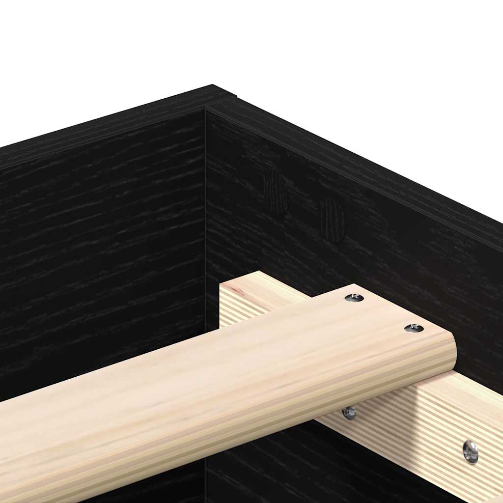 vidaXL Ramka łóżka Czarny Dąb 193 x 78 x 25 cm Materiał drewnopochodny