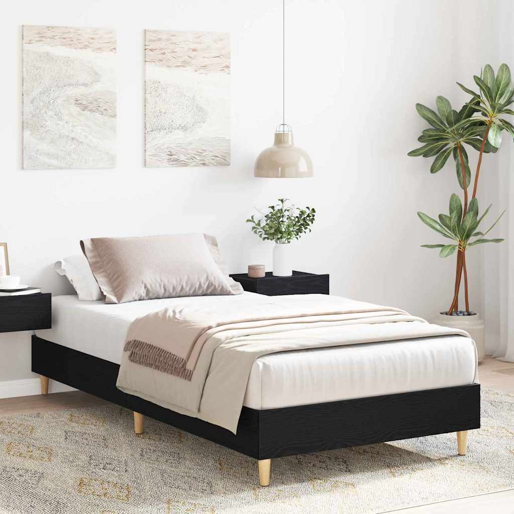 vidaXL Ramka łóżka Czarny Dąb 193 x 78 x 25 cm Materiał drewnopochodny