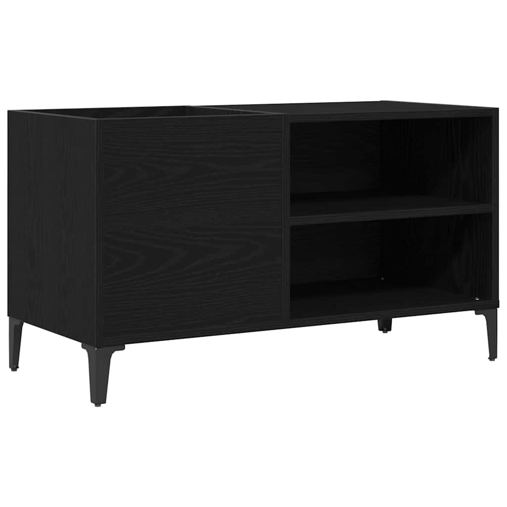vidaXL Szafka na płyty winylowe z półką Czarny Dąb 84,5 x 38 x 48 cm