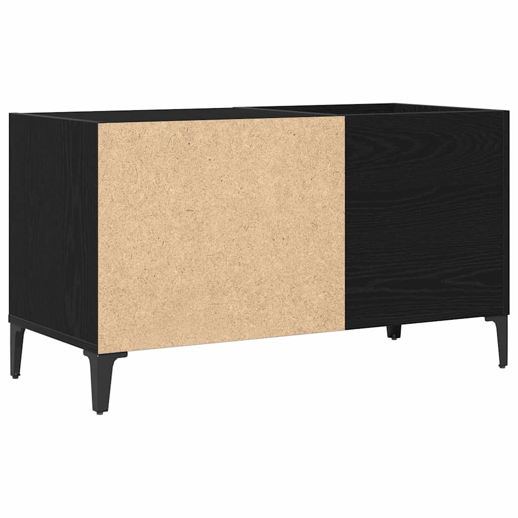 vidaXL Szafka na płyty winylowe z półką Czarny Dąb 84,5 x 38 x 48 cm