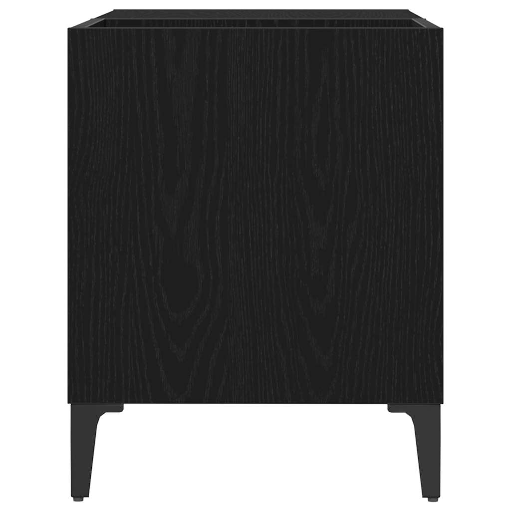 vidaXL Szafka na płyty winylowe z półką Czarny Dąb 84,5 x 38 x 48 cm