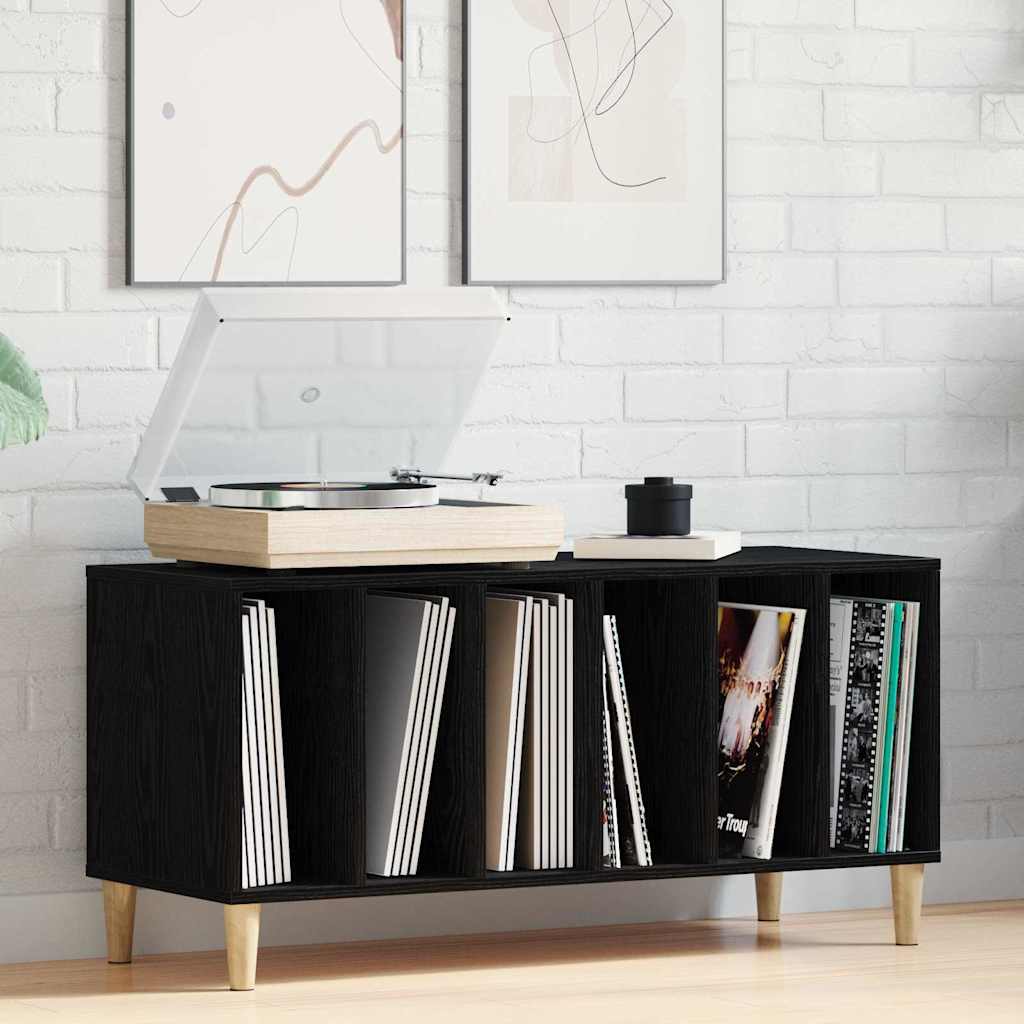 vidaXL Szafka na płyty winylowe z półką Czarny Dąb 100 x 38 x 48 cm