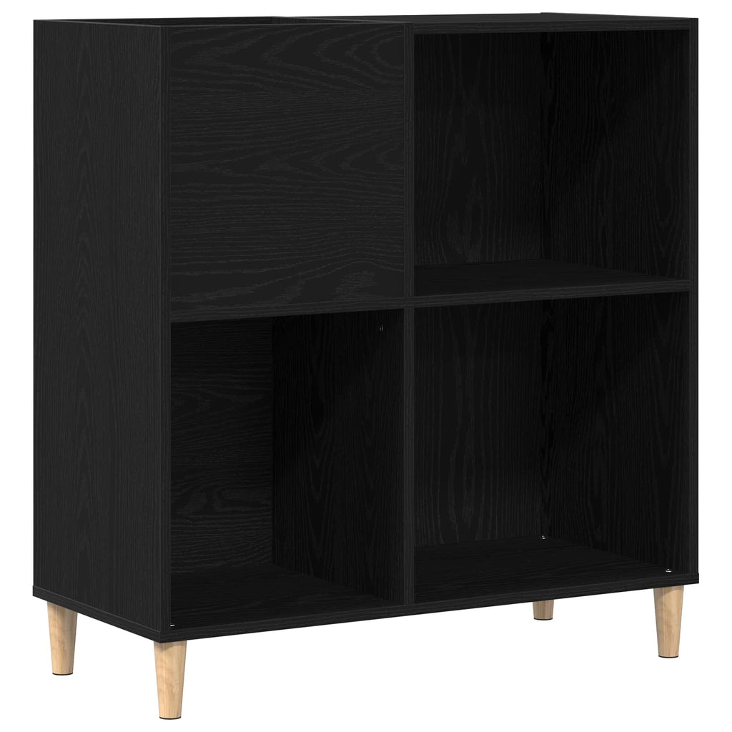 vidaXL Szafka na płyty winylowe z półką Czarny Dąb 84,5 x 38 x 89 cm
