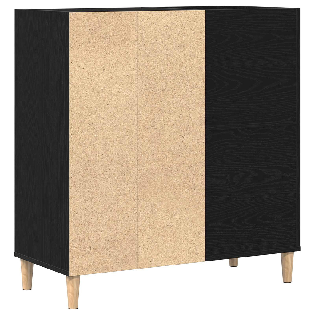 vidaXL Szafka na płyty winylowe z półką Czarny Dąb 84,5 x 38 x 89 cm