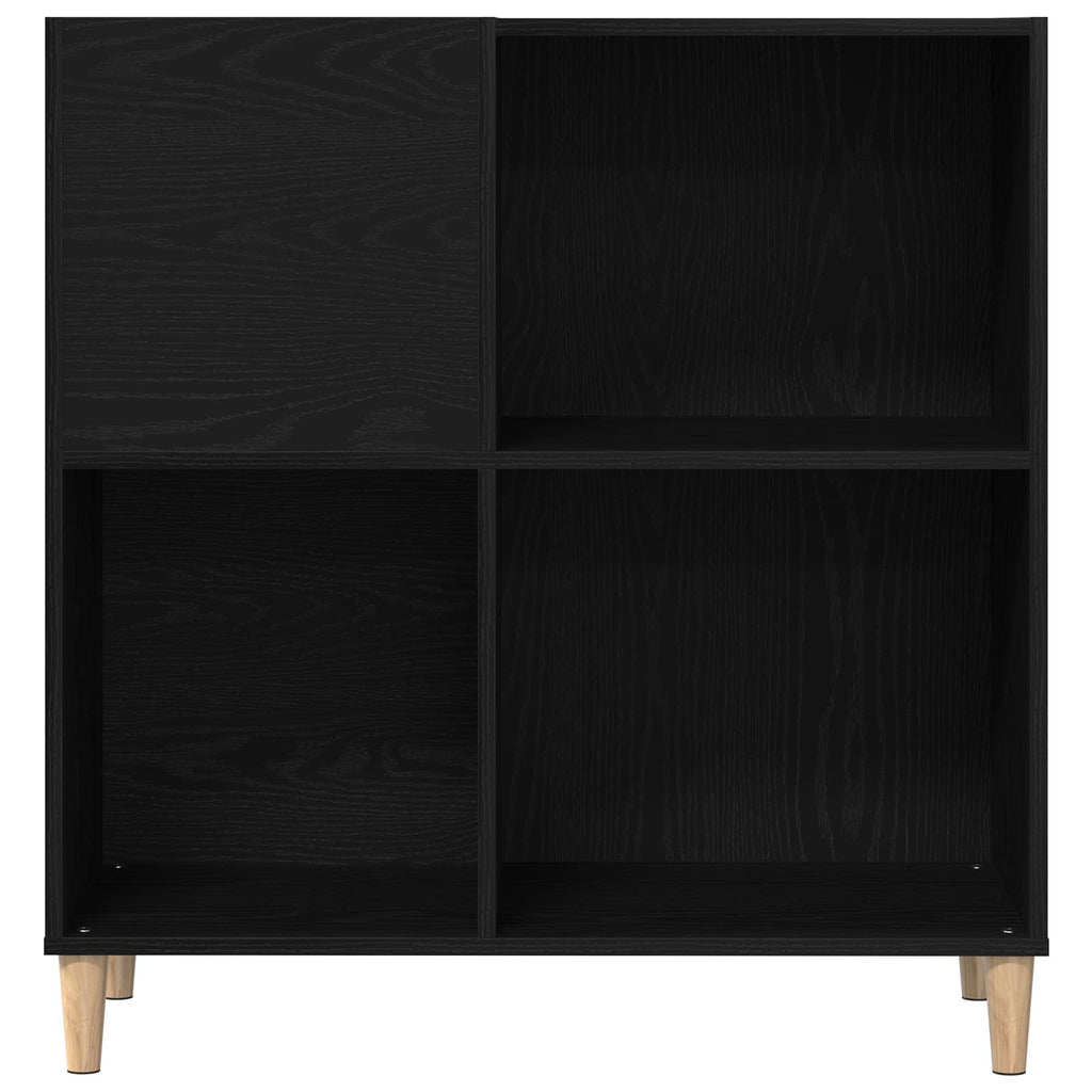 vidaXL Szafka na płyty winylowe z półką Czarny Dąb 84,5 x 38 x 89 cm