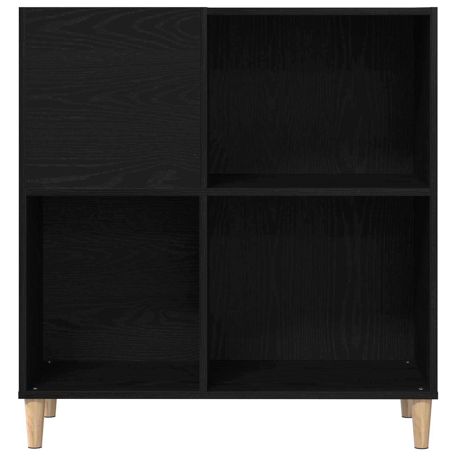 vidaXL Szafka na płyty winylowe z półką Czarny Dąb 84,5 x 38 x 89 cm