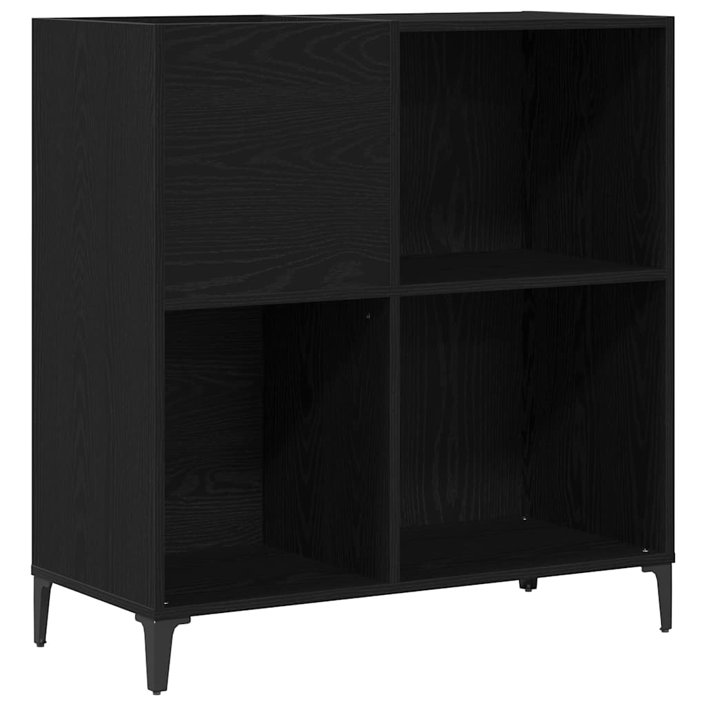 vidaXL Szafka na płyty winylowe z półką Czarny Dąb 84,5 x 38 x 89 cm