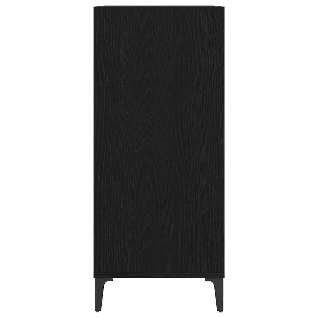 vidaXL Szafka na płyty winylowe z półką Czarny Dąb 84,5 x 38 x 89 cm