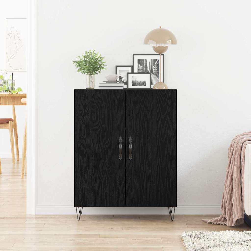 vidaXL Bufet Czarny Dąb 69,5 x 34 x 90 cm Drewno inżynieryjne