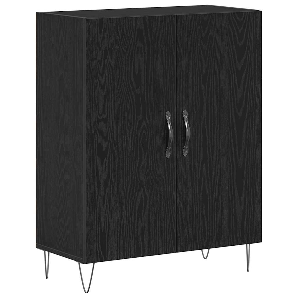 vidaXL Bufet Czarny Dąb 69,5 x 34 x 90 cm Drewno inżynieryjne