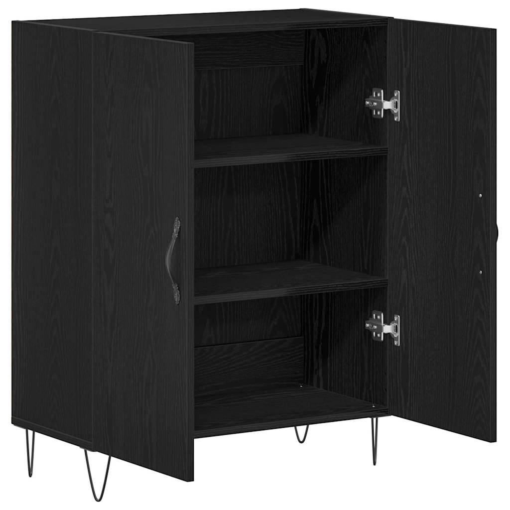 vidaXL Bufet Czarny Dąb 69,5 x 34 x 90 cm Drewno inżynieryjne