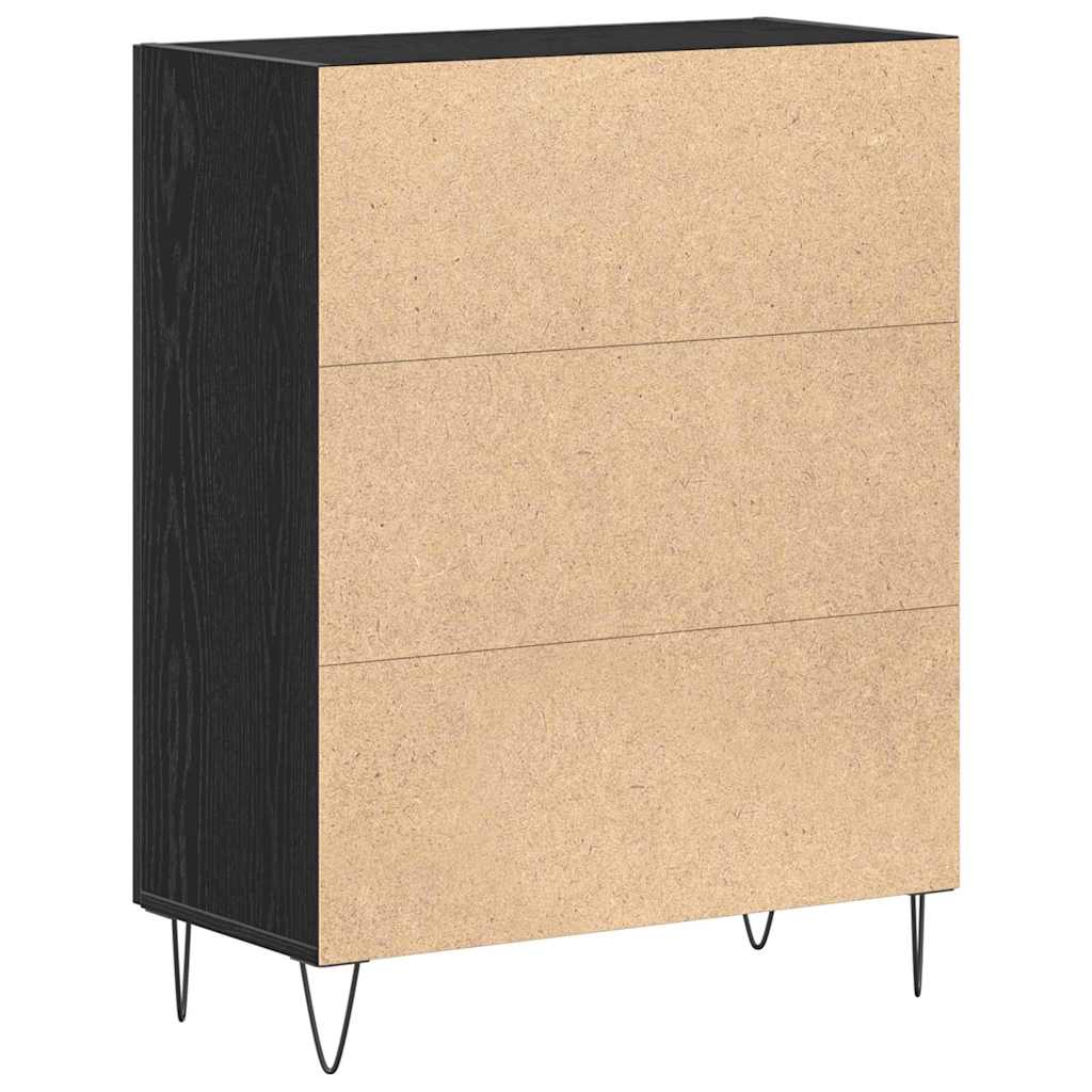vidaXL Bufet Czarny Dąb 69,5 x 34 x 90 cm Drewno inżynieryjne
